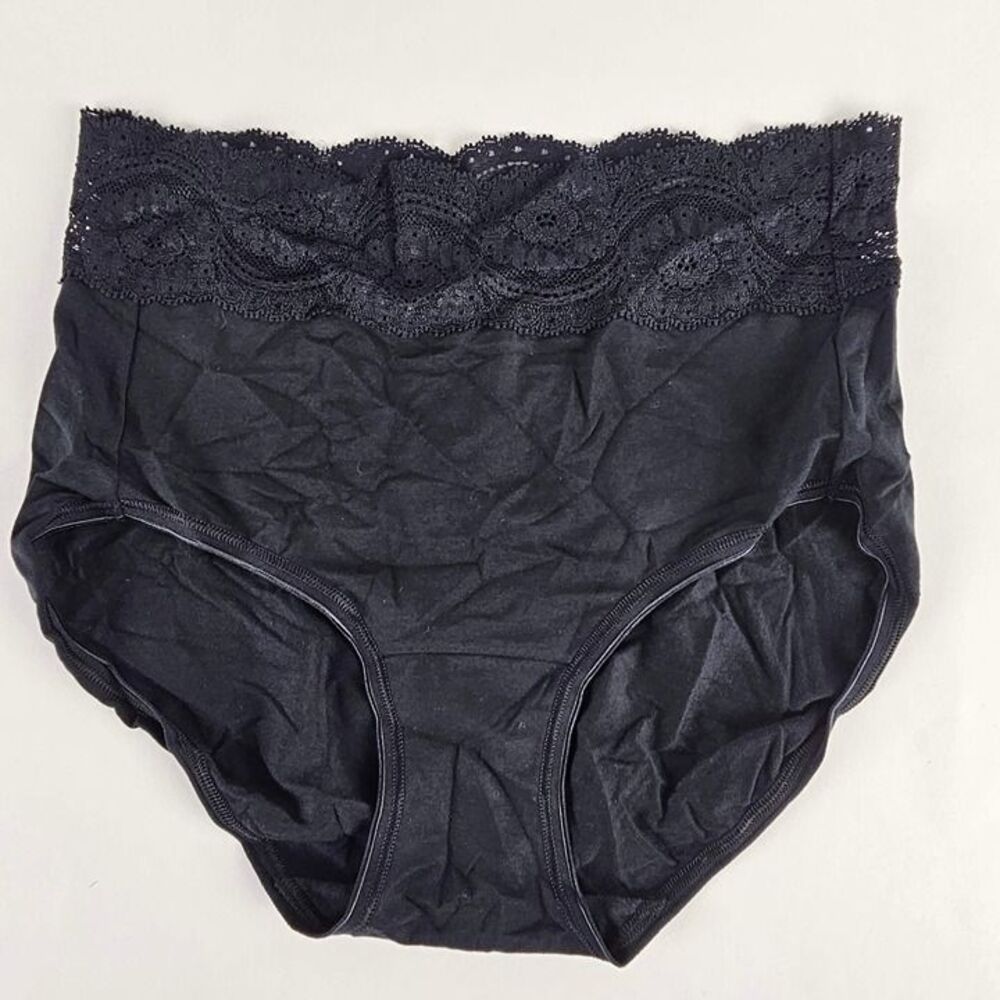 Soma Intimates S Panty Small Black Floral Lace Stretch Brief Panties NEW NWT
